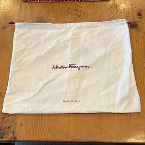 Salvatore Ferragamo White Bag with Red Logo